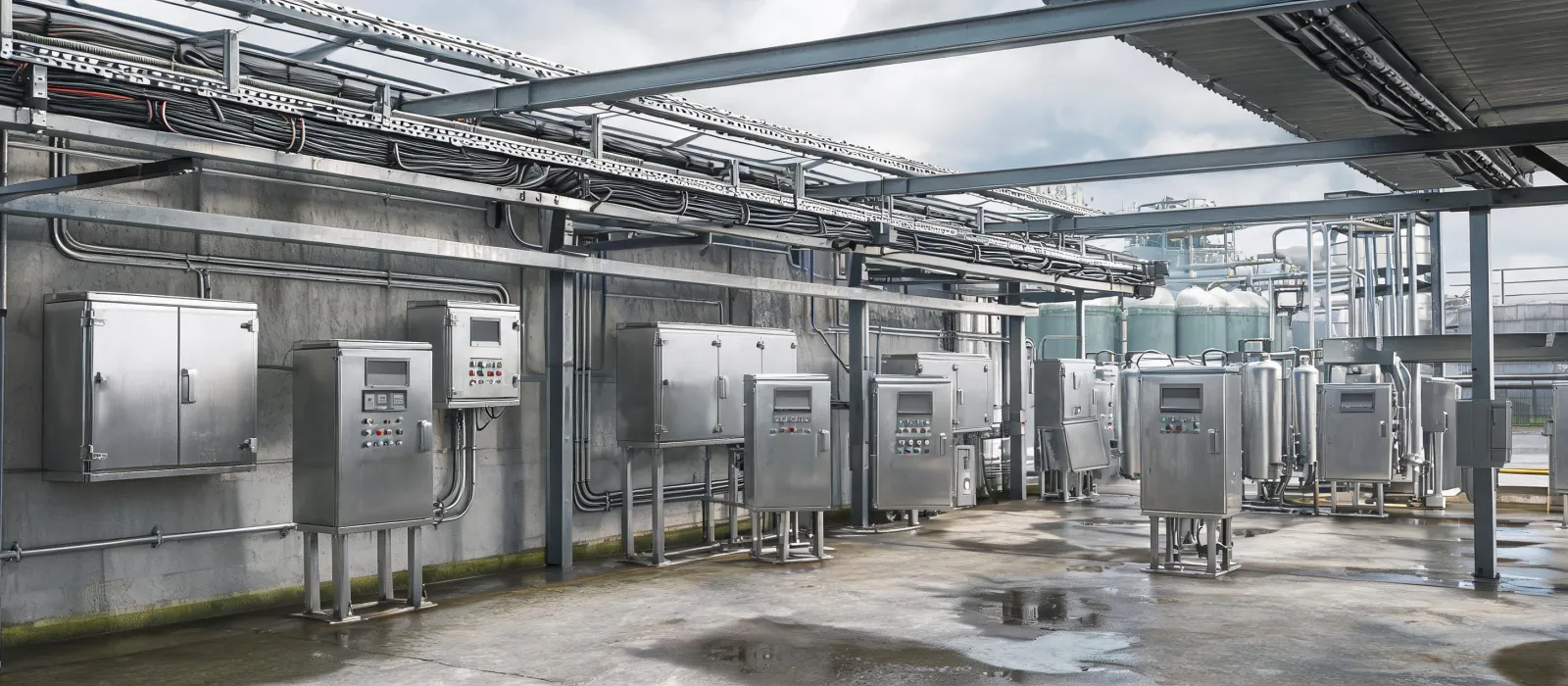 Electrical enclosures installed across a process facility